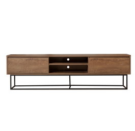 Hanah Home Soporte TV Rodez 180 cm, Moderno y Elegante con Amplio Almacenamiento, Nogal y Negro
